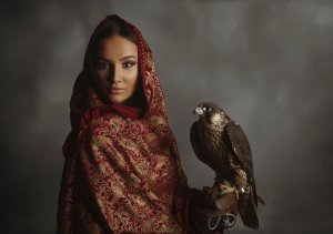 Girl with falcon